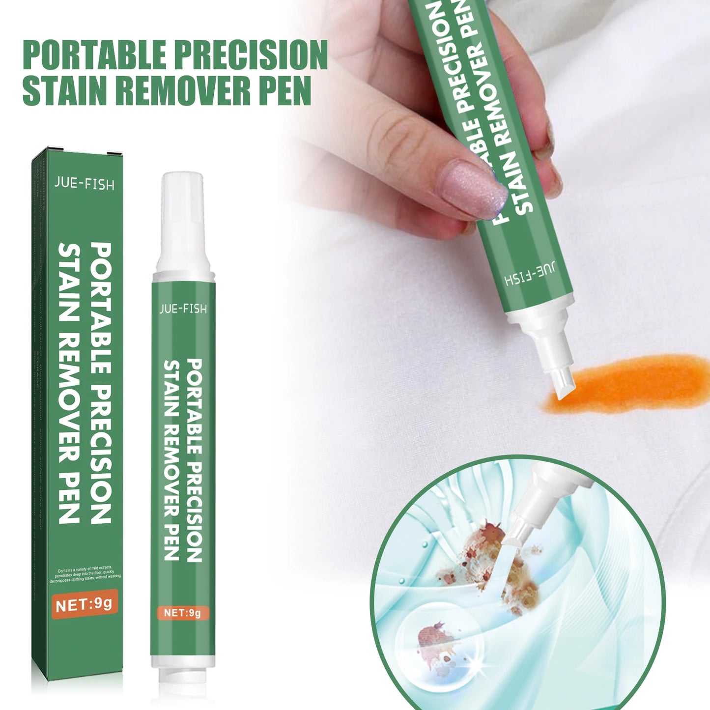 Jue-Fish Deep Penetration Cleaning Fabric Washable Quick Clothes Convenient Instant Portable Precision Stain Remover Pen