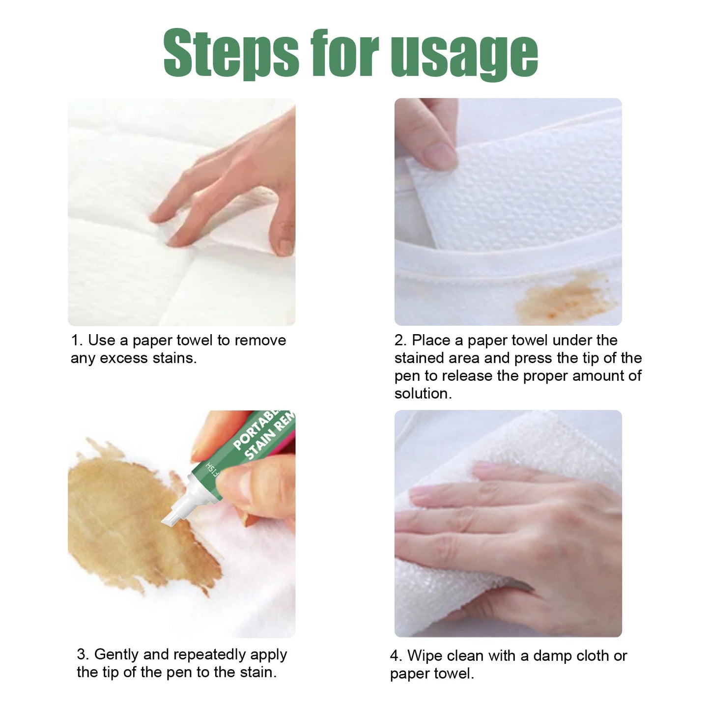Jue-Fish Deep Penetration Cleaning Fabric Washable Quick Clothes Convenient Instant Portable Precision Stain Remover Pen